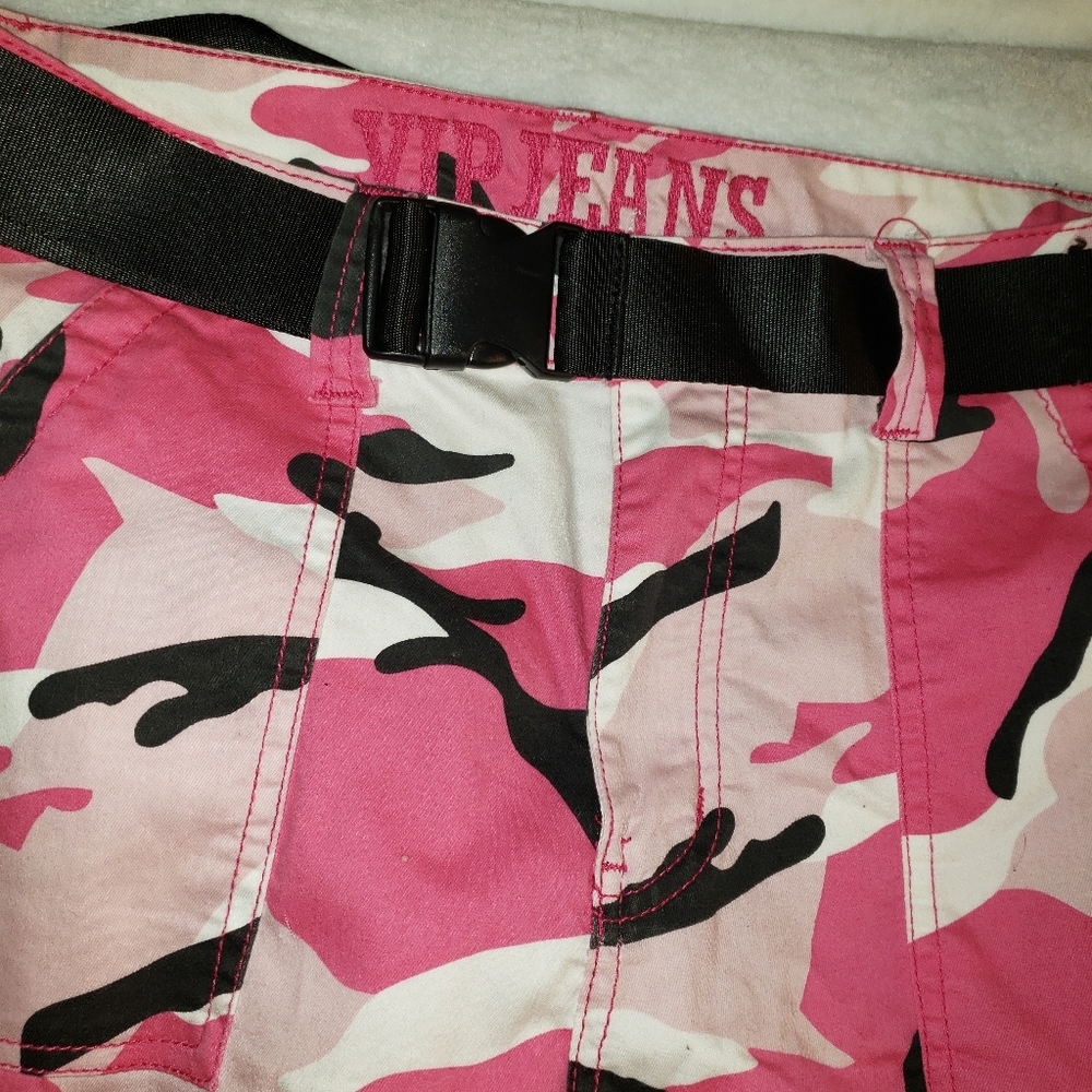 Pink black white camo pants women size 11/30